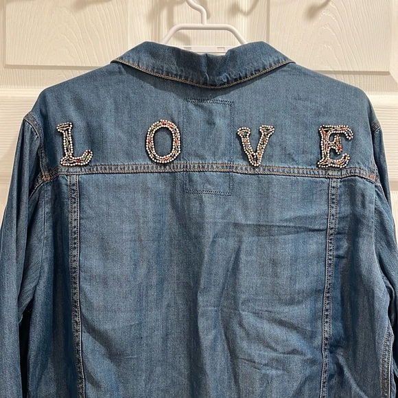 Johnny Was LOVE Rhinestone Jewel Jean Jacket - Picture 7 of 14
